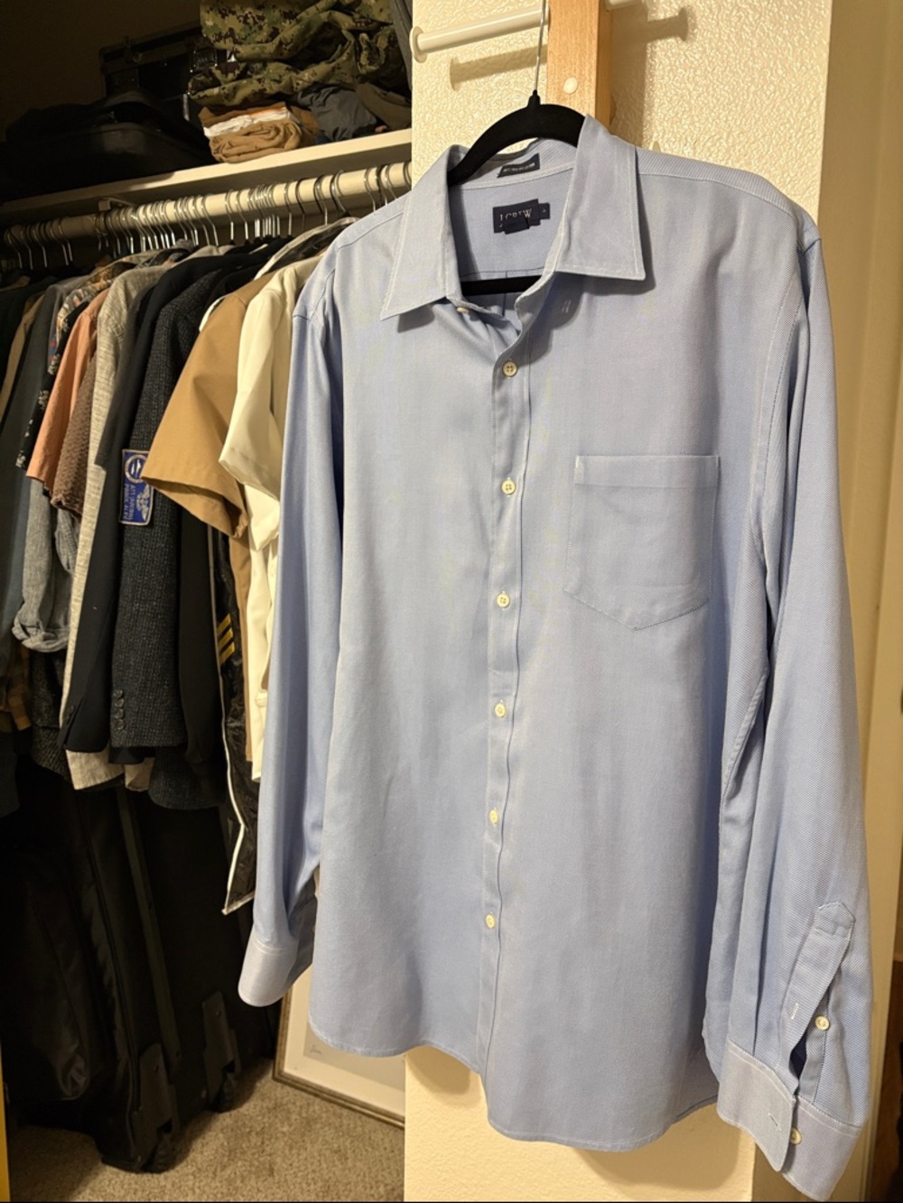 J. Crew Light Blue Men's Dress Shirt - 80’s Two Ply Cotton